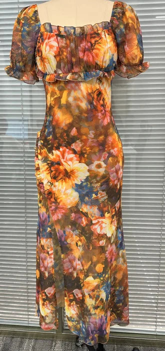 Elara Slit Print Maxi