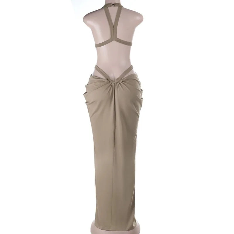 Nova Sparkling Halter Gown
