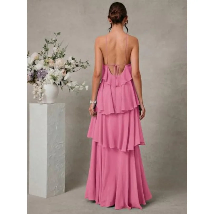 Solange Ruffle Halter Maxi