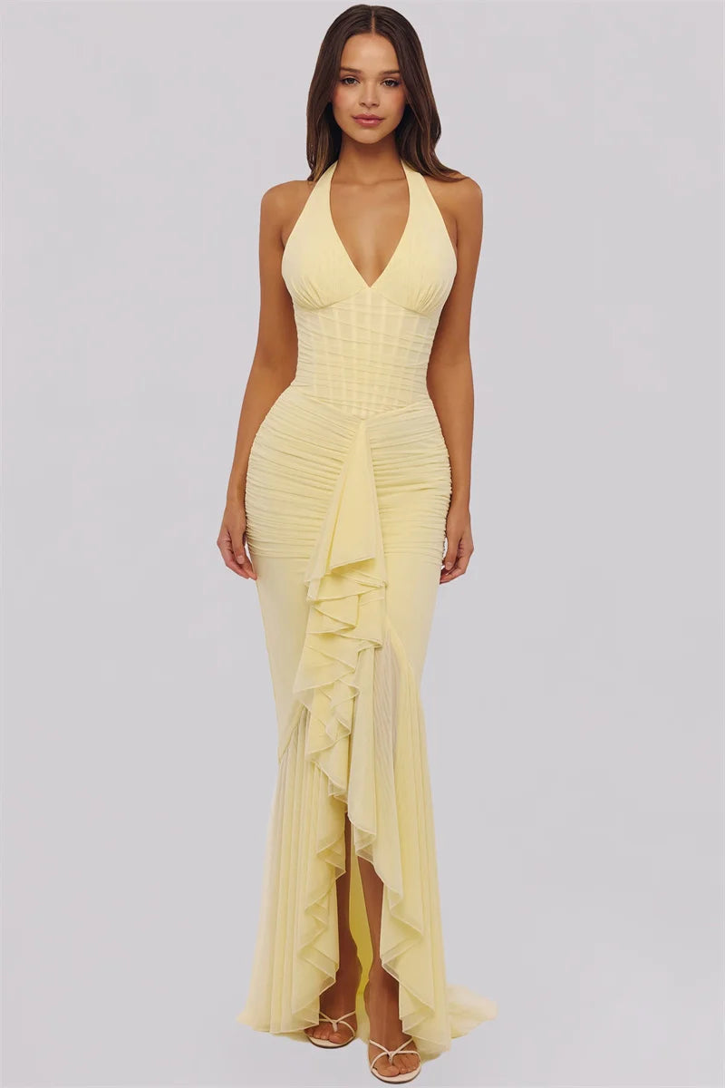Remy Mesh Ruffle Maxi