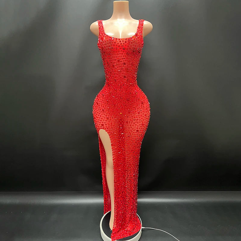 Aurora Rhinestone Sheer Gown