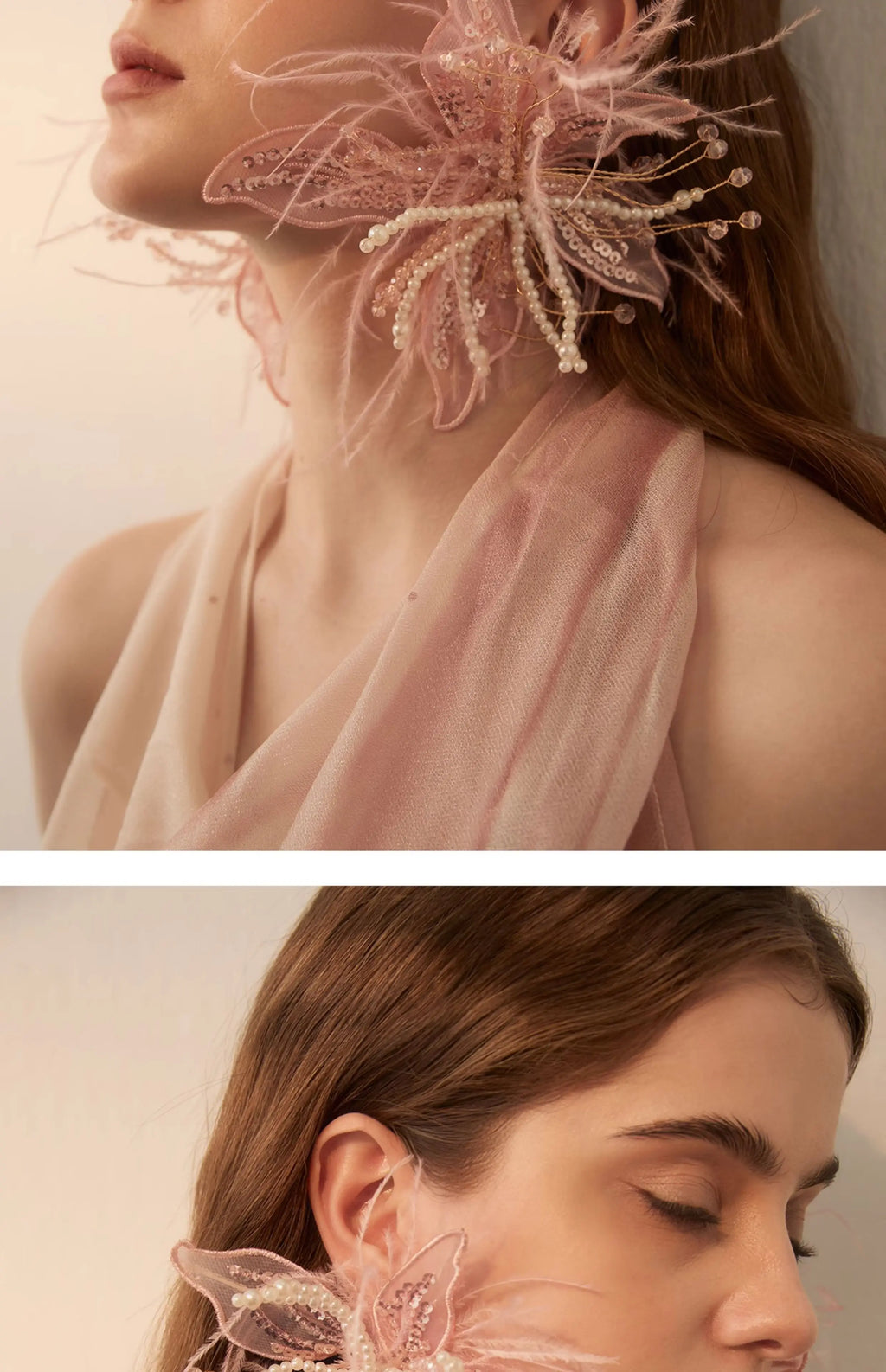 Plume Feather Drop Earrings