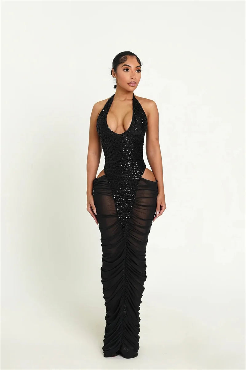 Glitter Sheer Mesh Bodycon