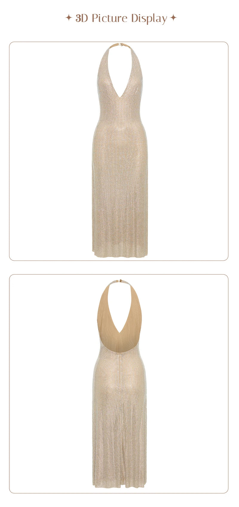 Vivace Sequin Halter Gown