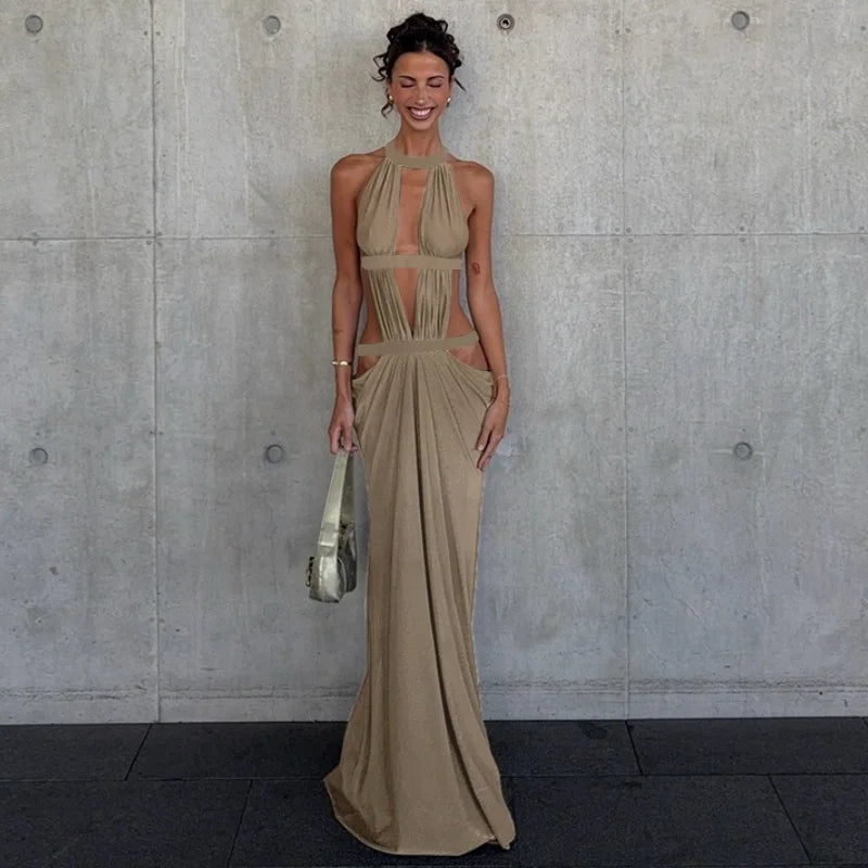 Nova Sparkling Halter Gown