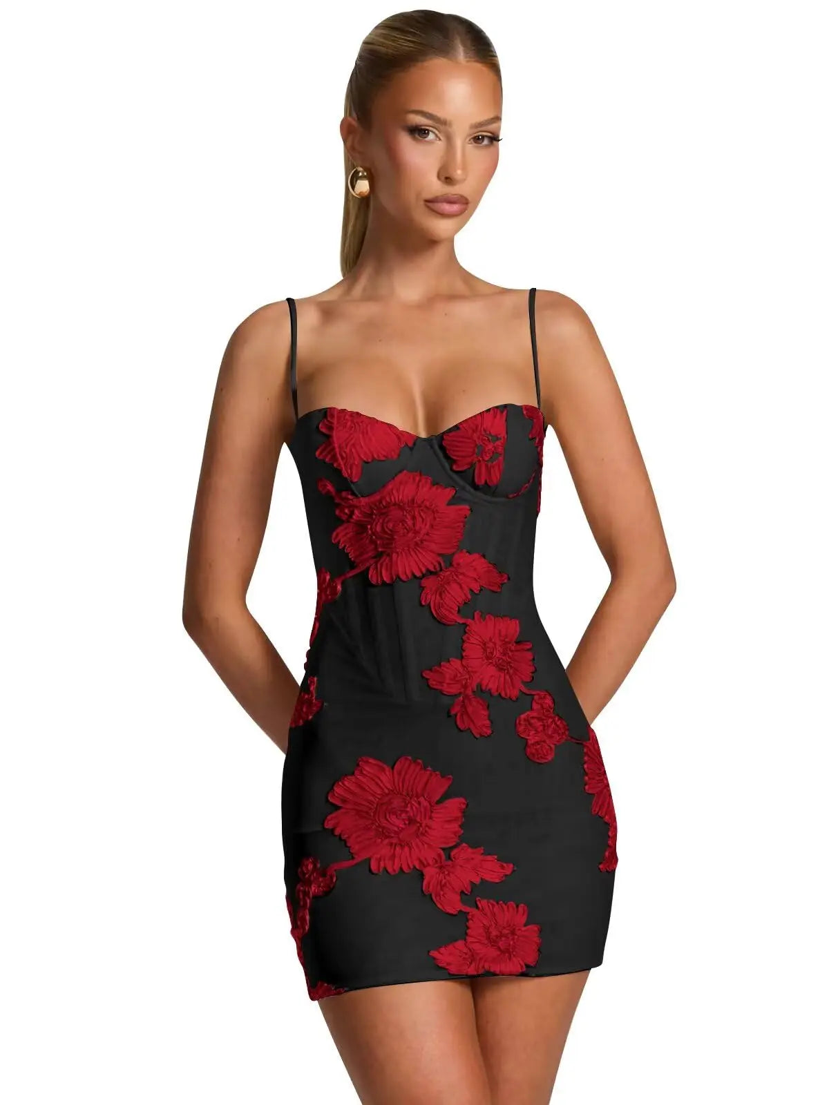 Pearl Embroidery Mini Gown