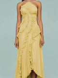 Lotus Halter Maxi Dress