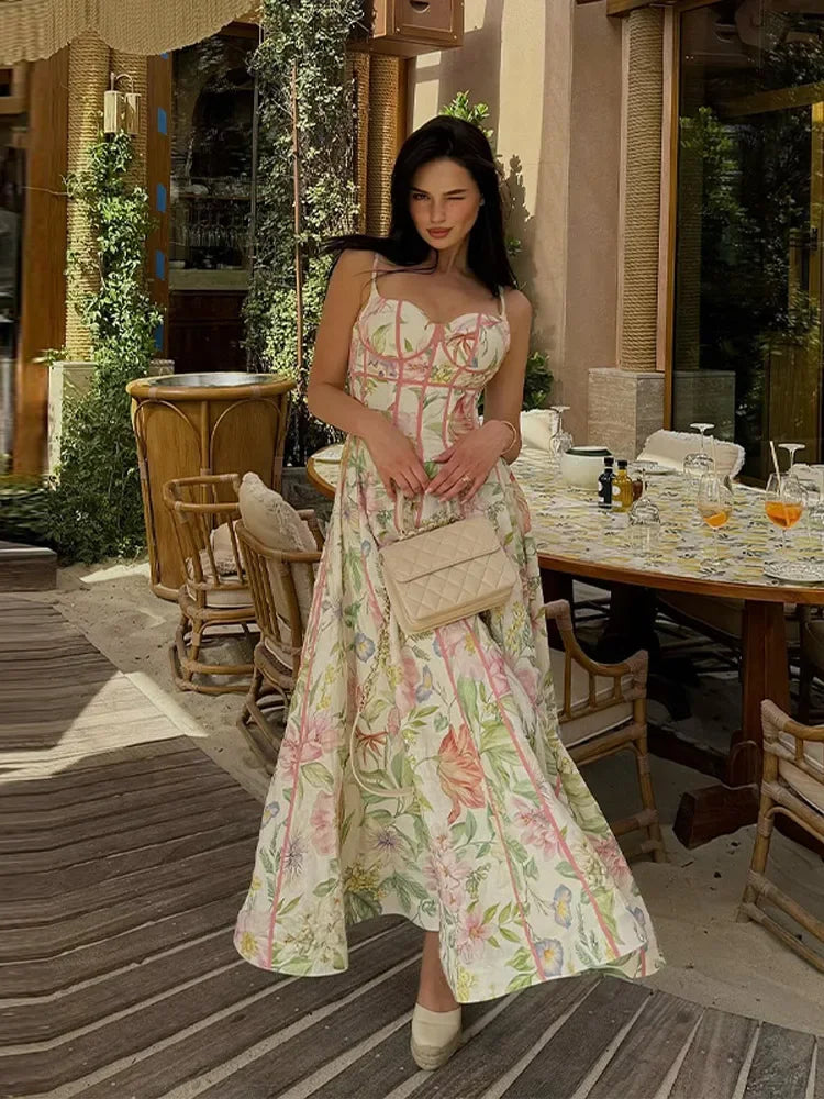 Isabelle Floral Halter Maxi