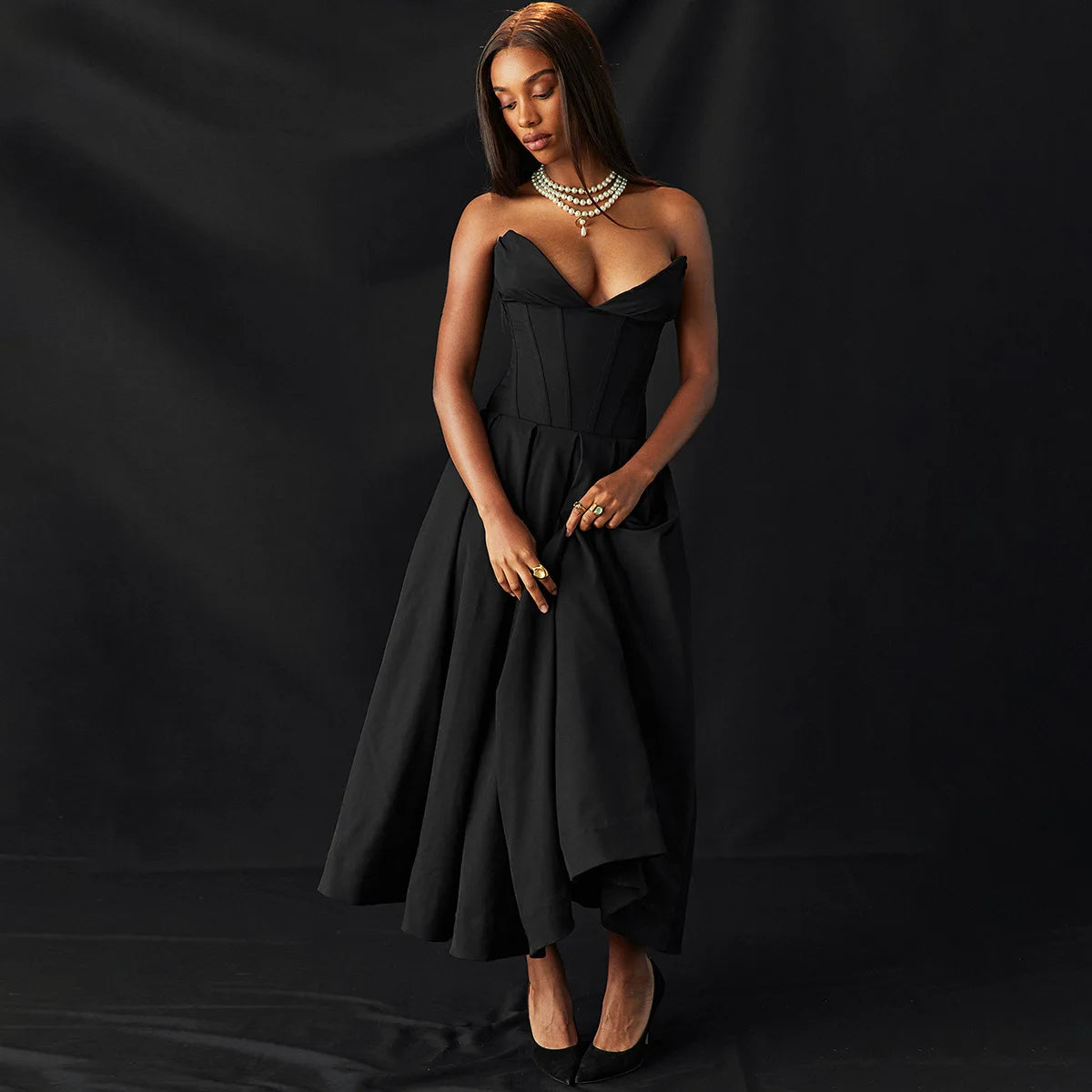 Solstice Strapless Flare Dress