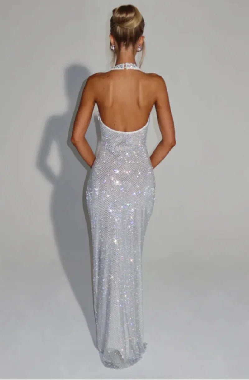 Lumina Sequin Backless Maxi