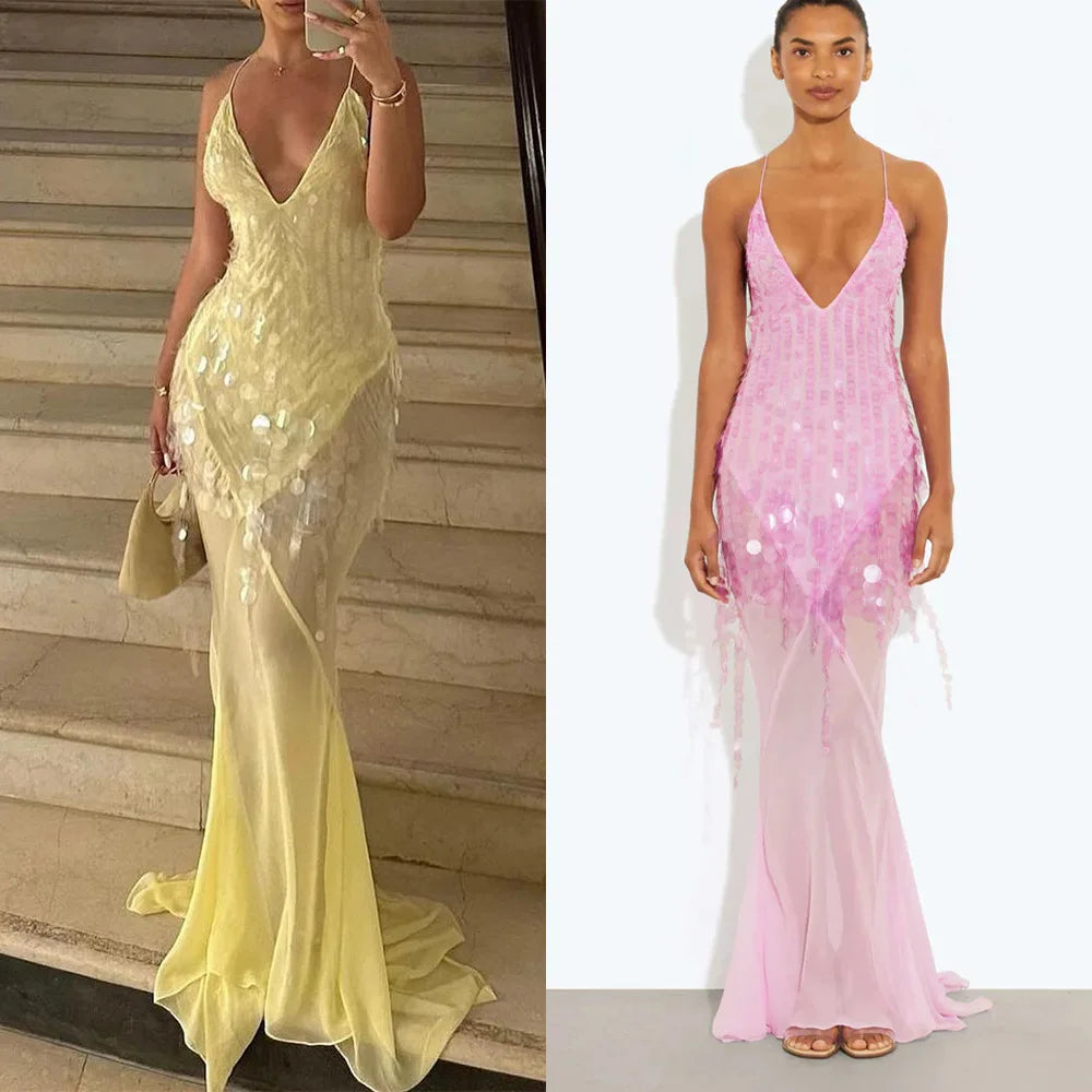 Aria Beaded Fishtail Gown