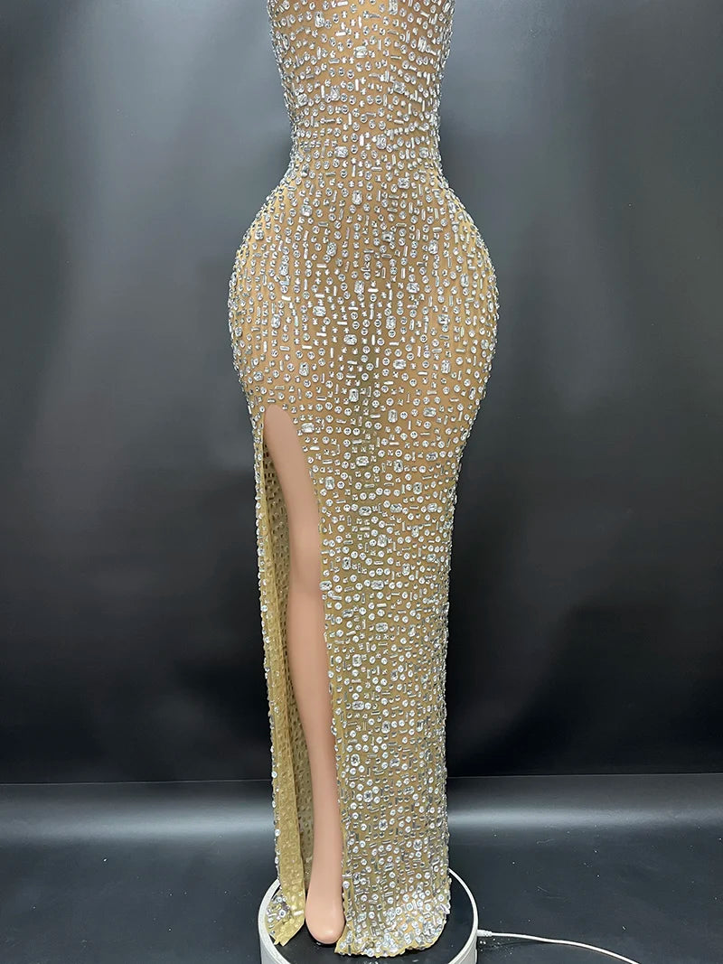 Aurora Rhinestone Sheer Gown