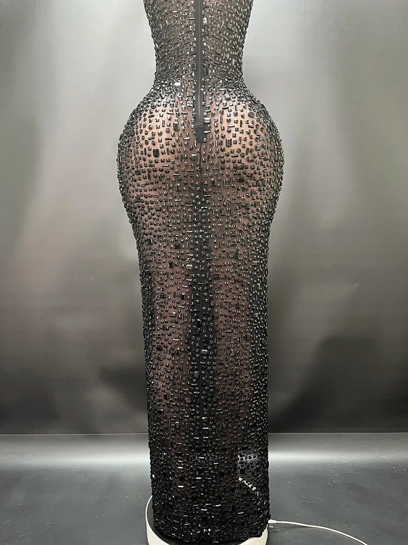 Aurora Rhinestone Sheer Gown