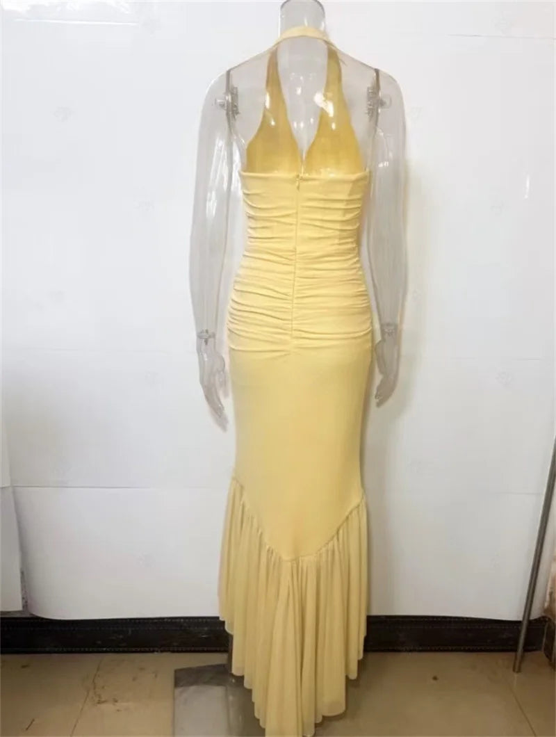 Remy Mesh Ruffle Maxi