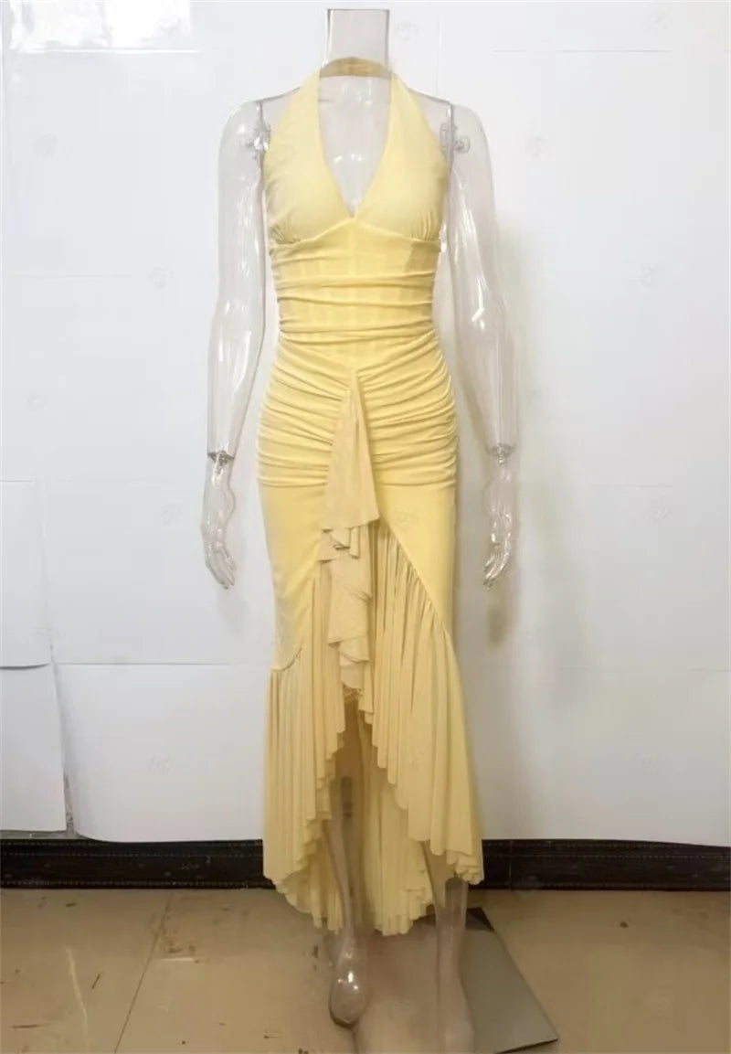 Remy Mesh Ruffle Maxi