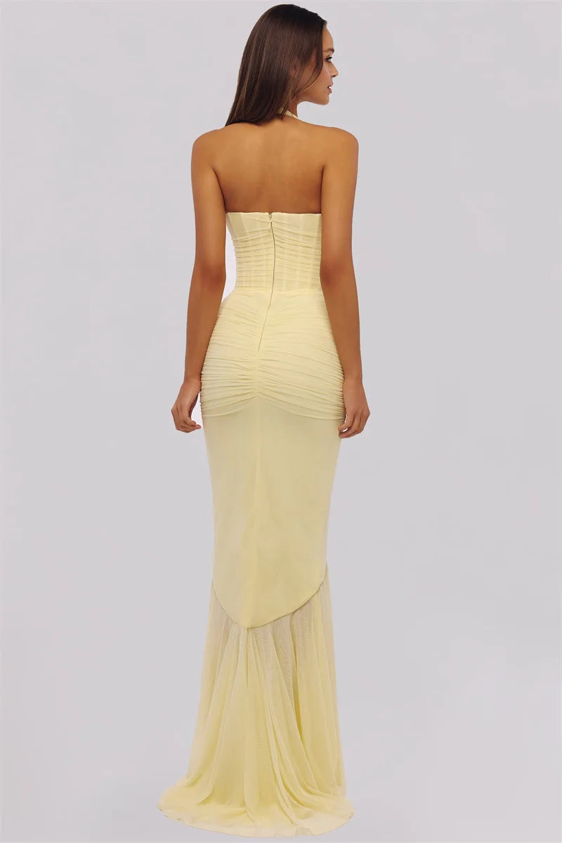 Remy Mesh Ruffle Maxi