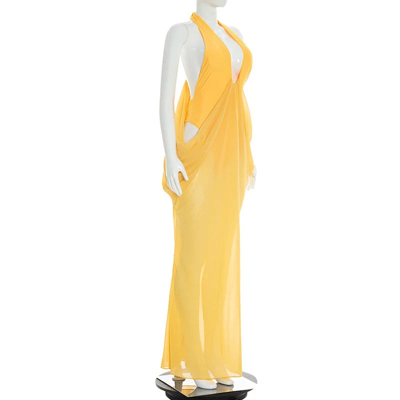 Dalia Deep-V Backless Maxi