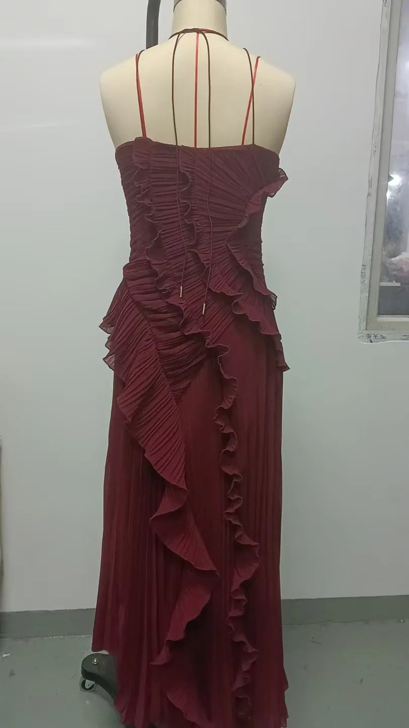 Quinn Ruched Halter Dress