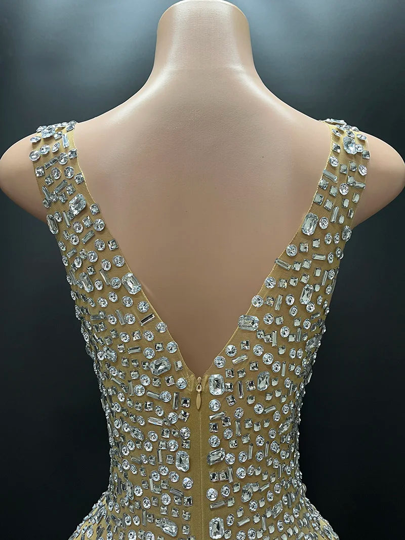 Aurora Rhinestone Sheer Gown