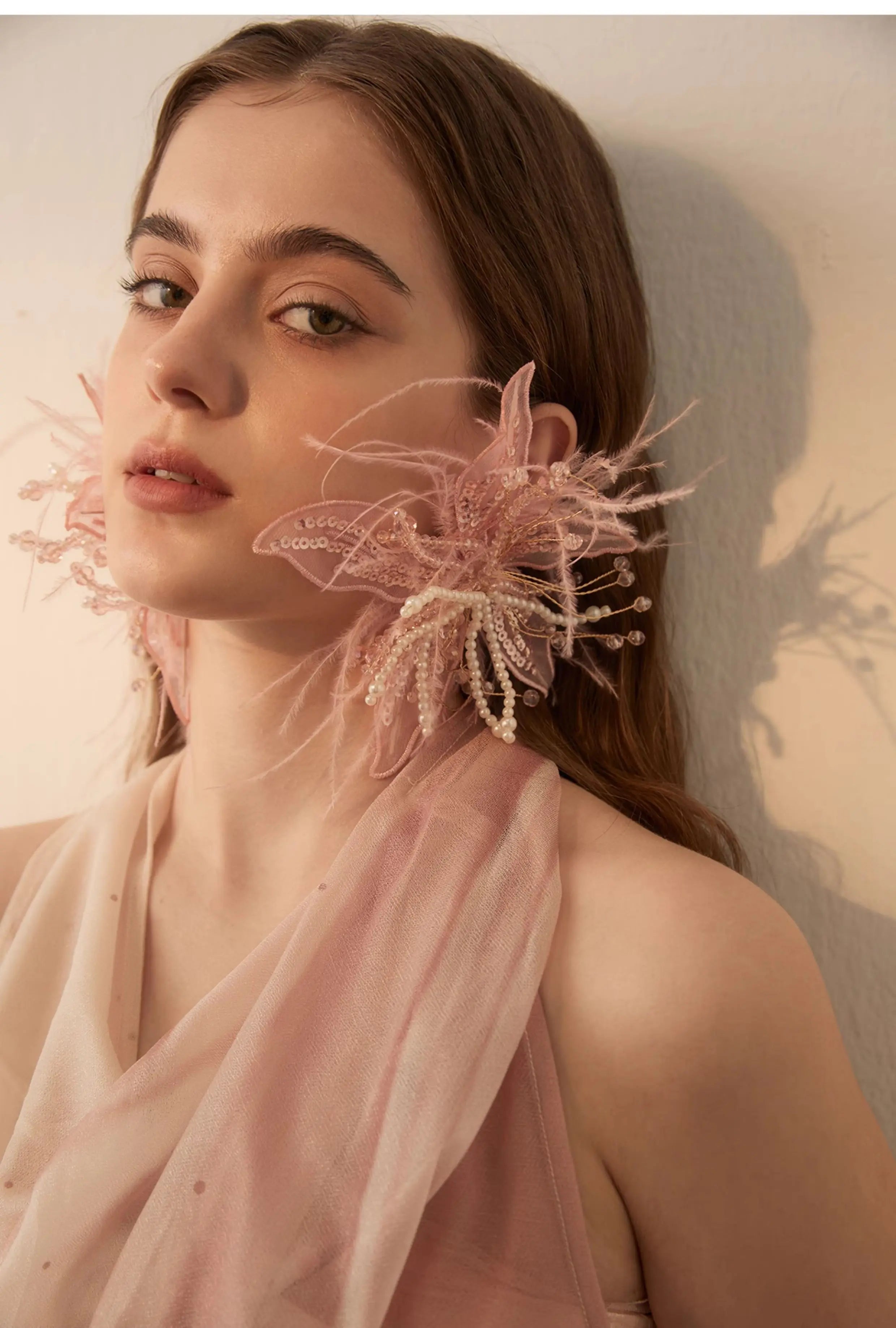 Plume Feather Drop Earrings