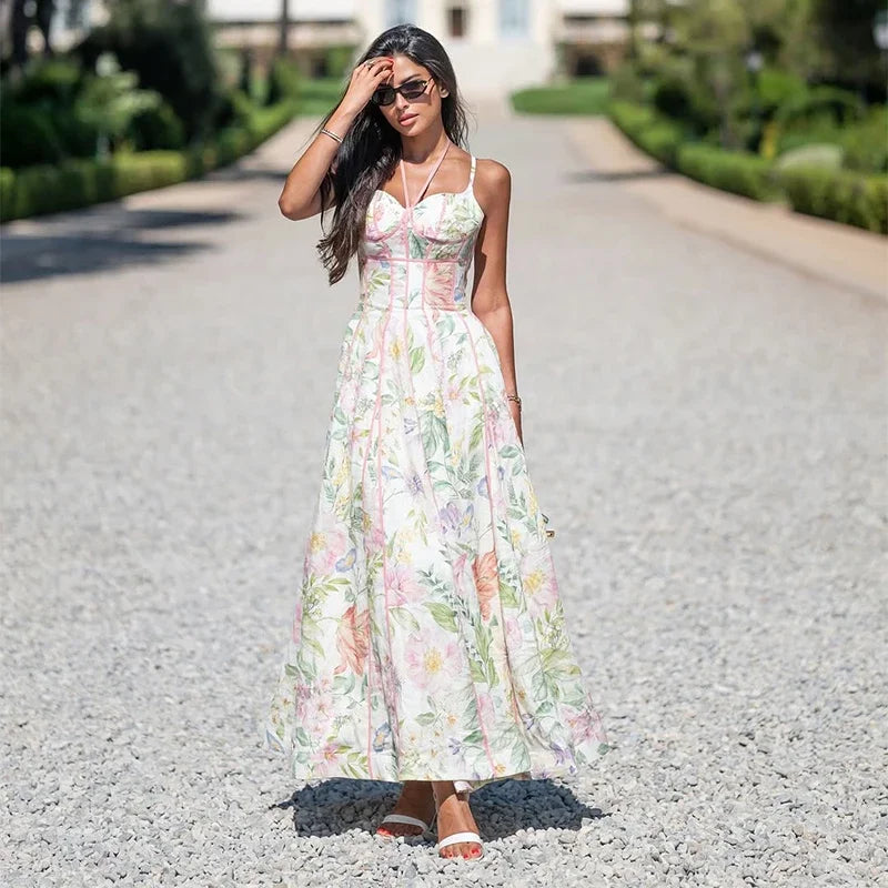Isabelle Floral Halter Maxi