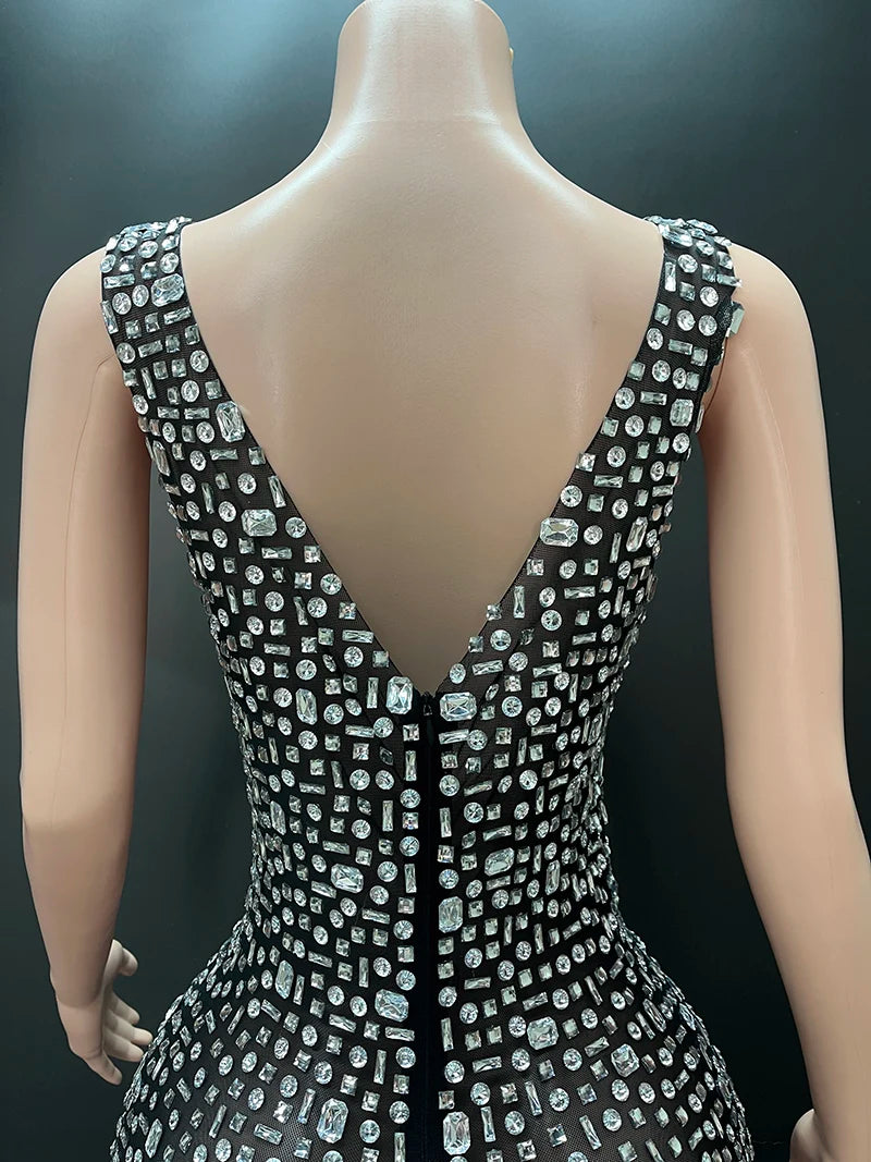 Aurora Rhinestone Sheer Gown