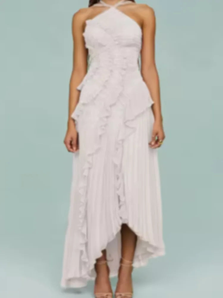 Luxe Pleated Halter Gown
