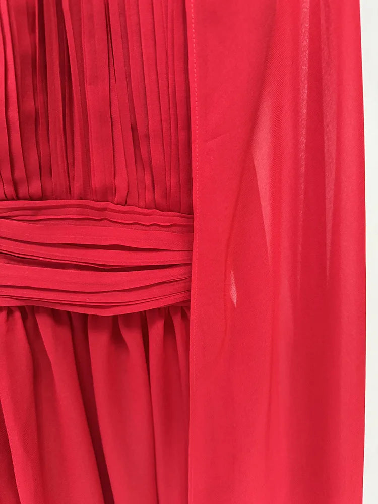 Fuchsia Cape Evening Gown