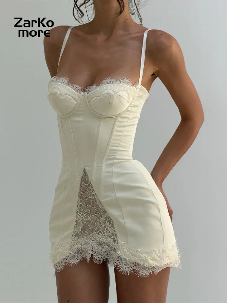 Blanc Lace Sling Mini
