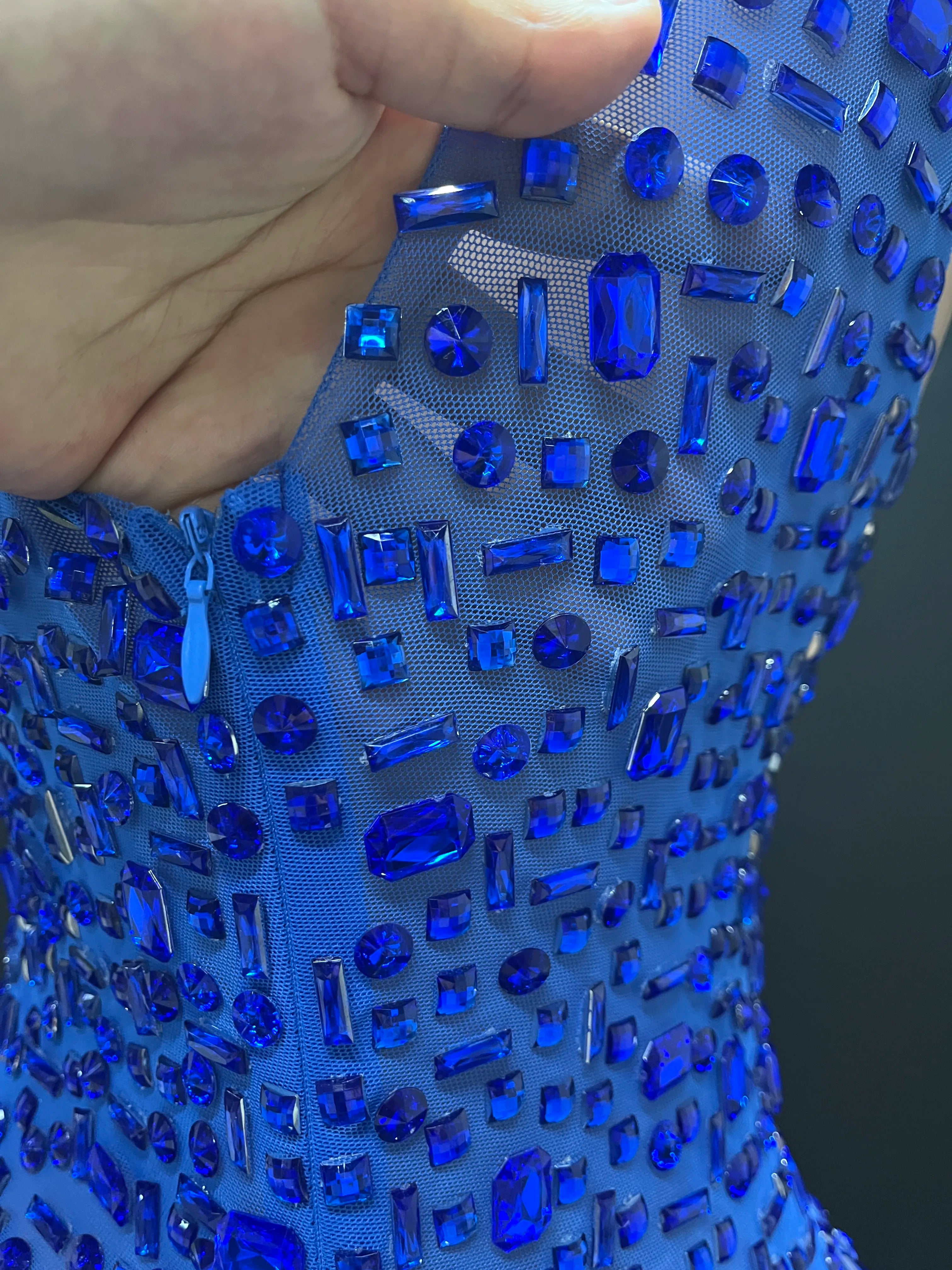 Aurora Rhinestone Sheer Gown