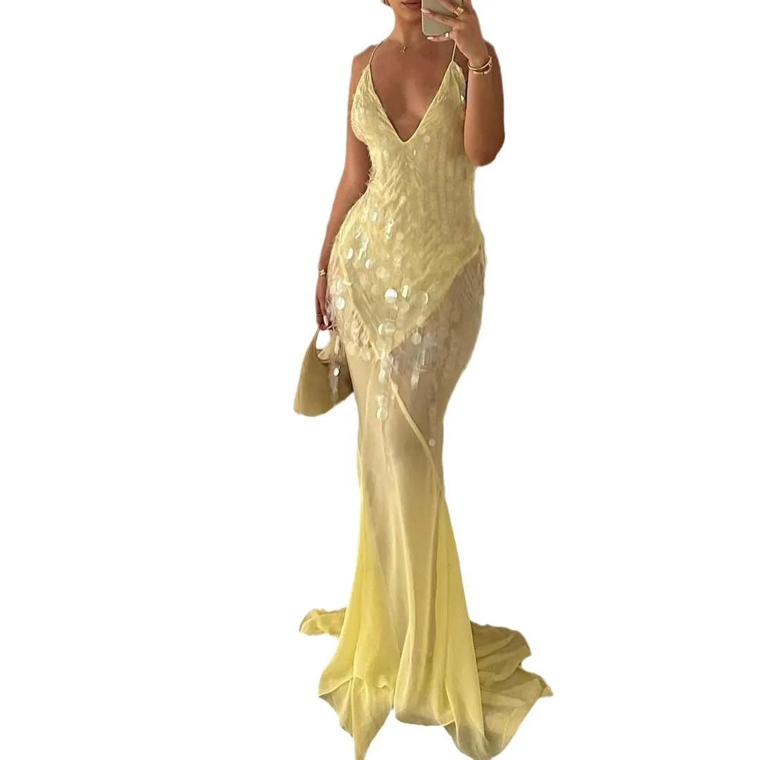 Aria Beaded Fishtail Gown