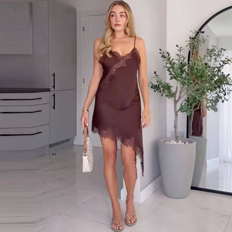 Hana Lace Asymmetric Mini