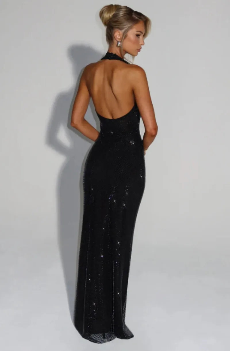 Lumina Sequin Backless Maxi
