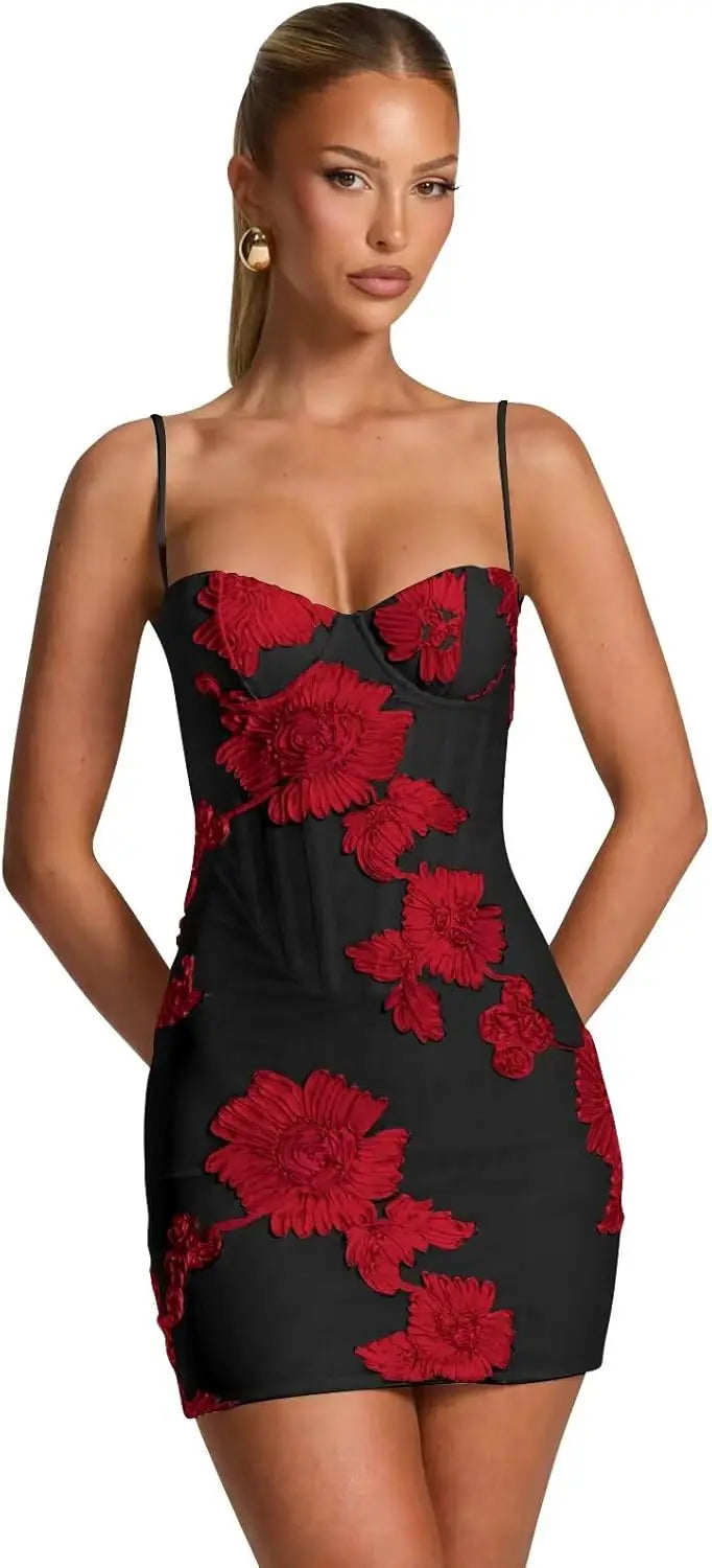 Pearl Embroidery Mini Gown