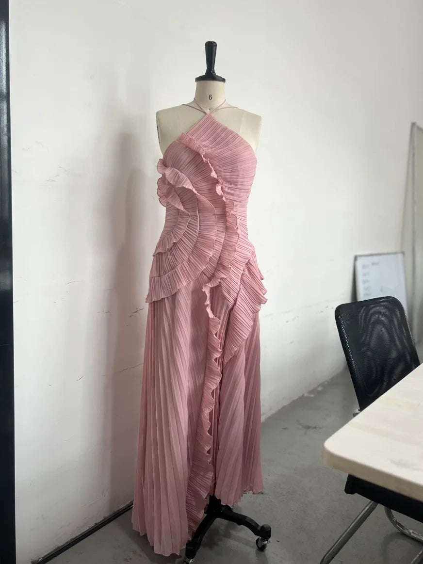 Lotus Halter Maxi Dress