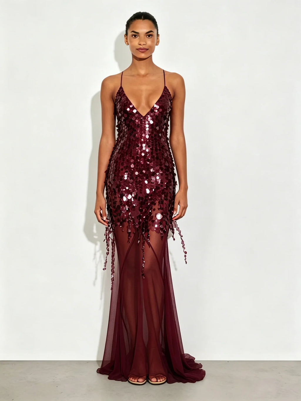 Aria Beaded Fishtail Gown