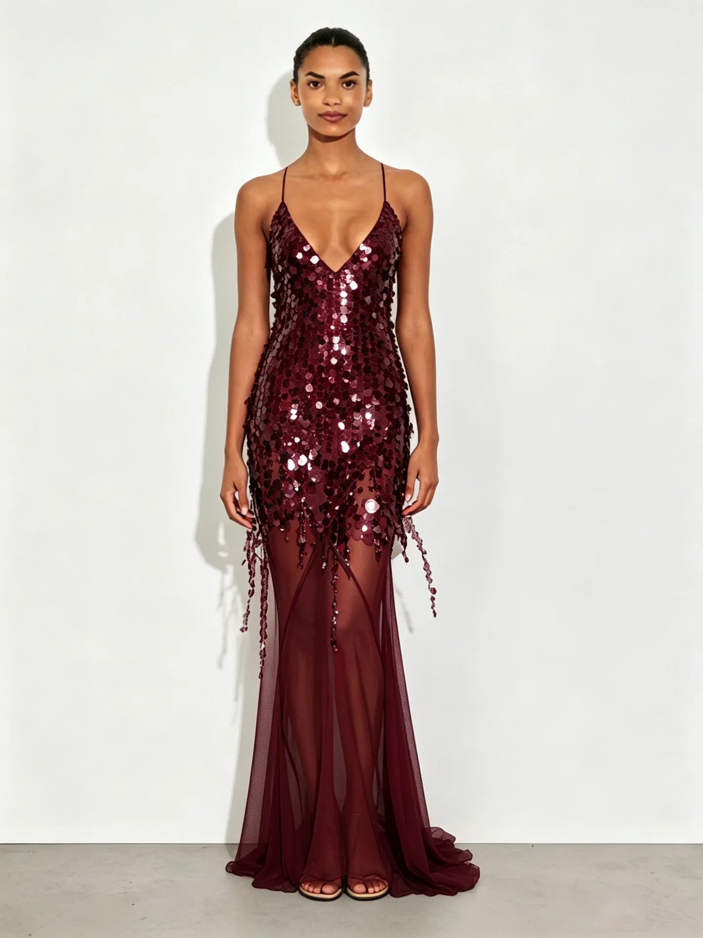 Aria Beaded Fishtail Gown