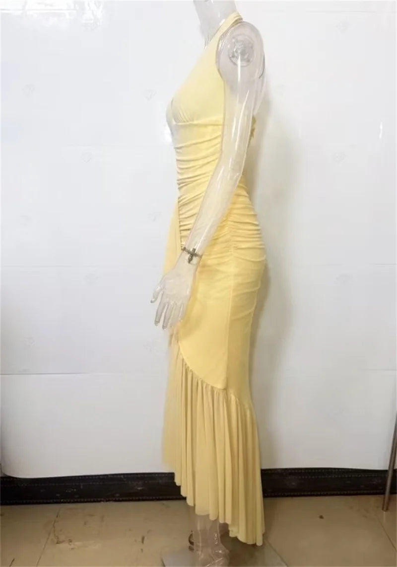 Remy Mesh Ruffle Maxi