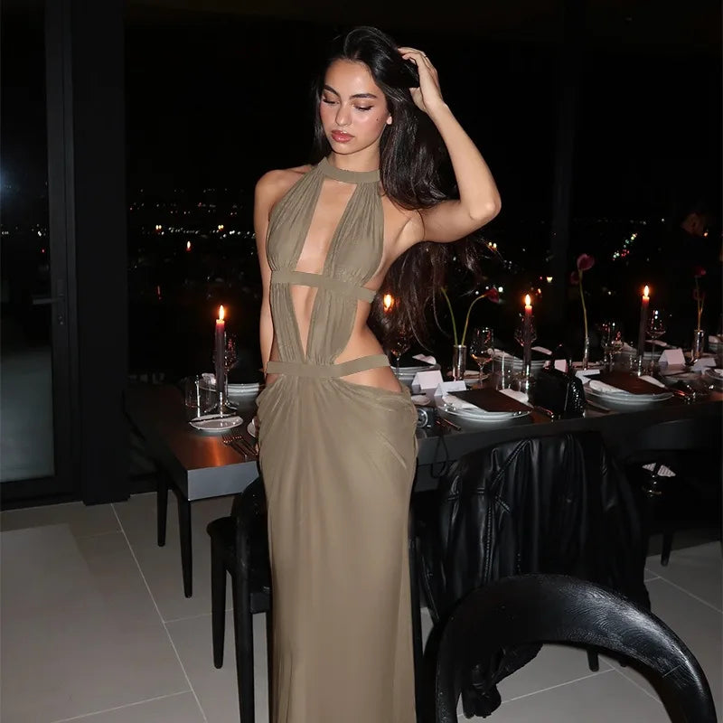 Nova Sparkling Halter Gown