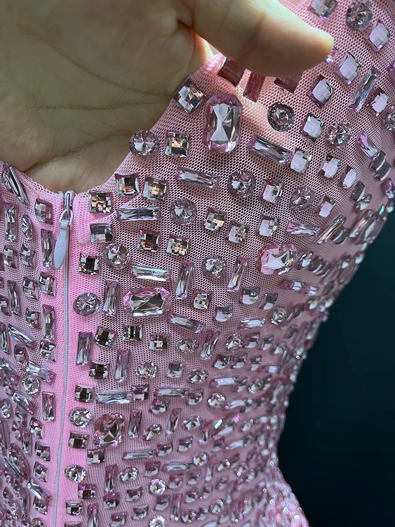 Aurora Rhinestone Sheer Gown