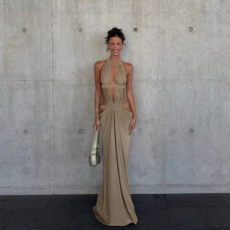 Nova Sparkling Halter Gown