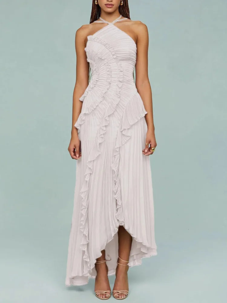 Quinn Ruched Halter Dress