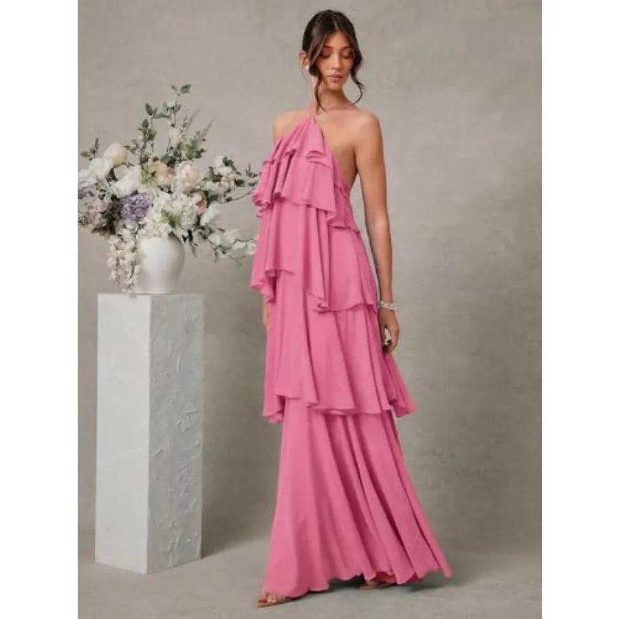 Solange Ruffle Halter Maxi