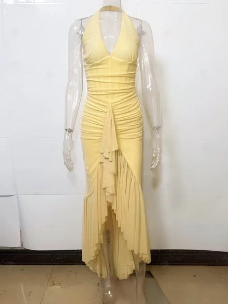 Remy Mesh Ruffle Maxi
