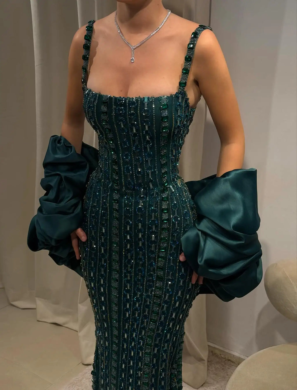 Emeraude Crystal Mermaid Gown