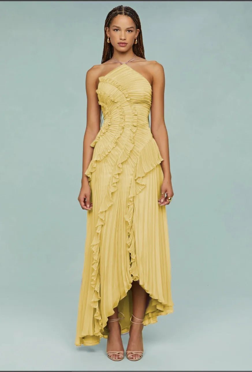Quinn Ruched Halter Dress