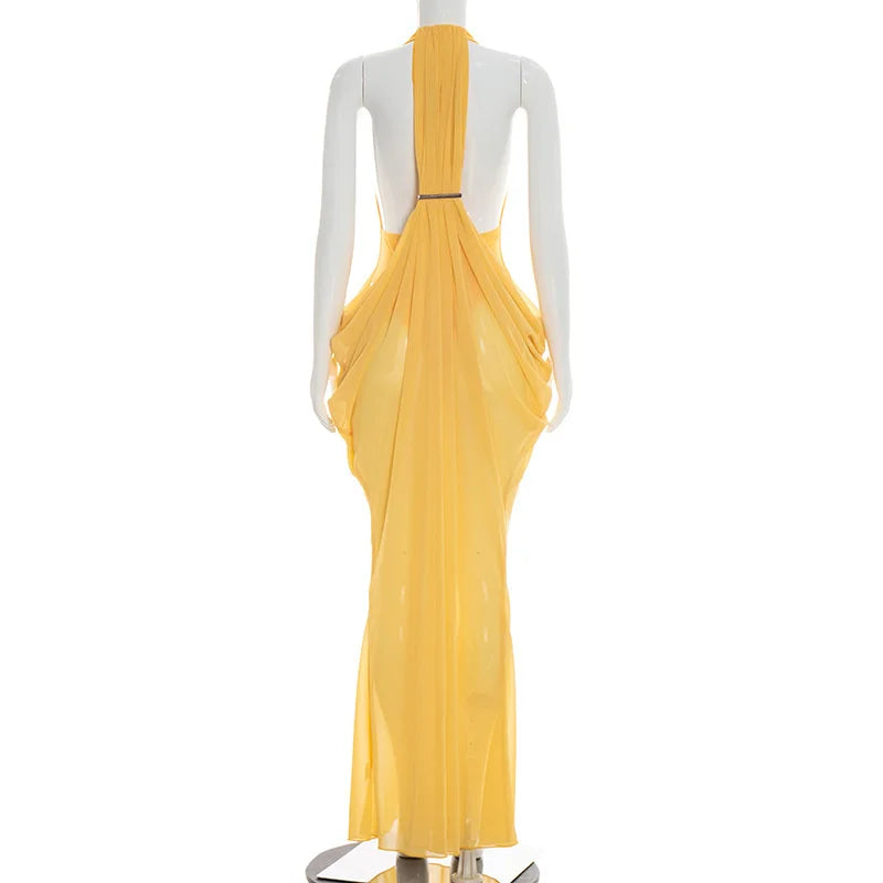 Dalia Deep-V Backless Maxi