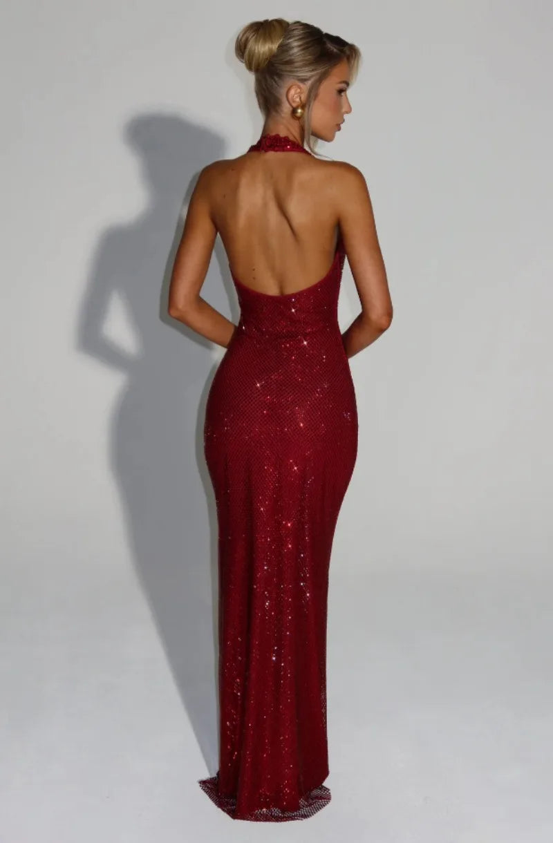 Lumina Sequin Backless Maxi