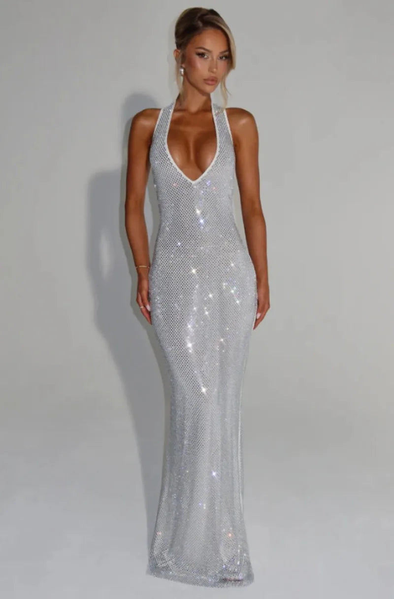 Lumina Sequin Backless Maxi