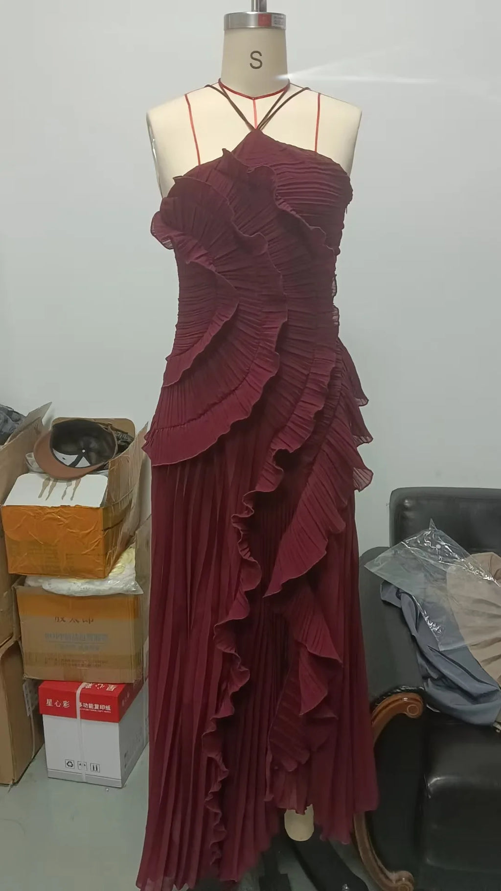 Quinn Ruched Halter Dress